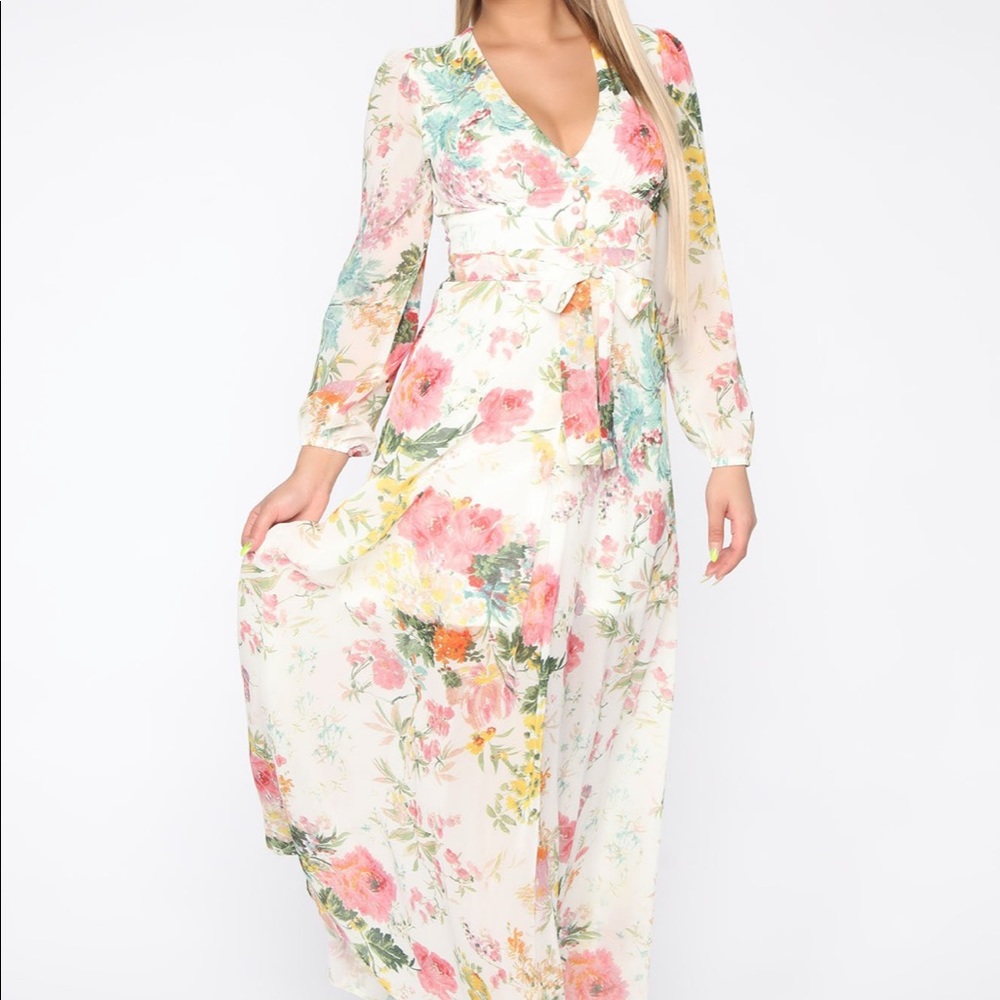 Fashion nova Floral We Care Maxi Dress XL